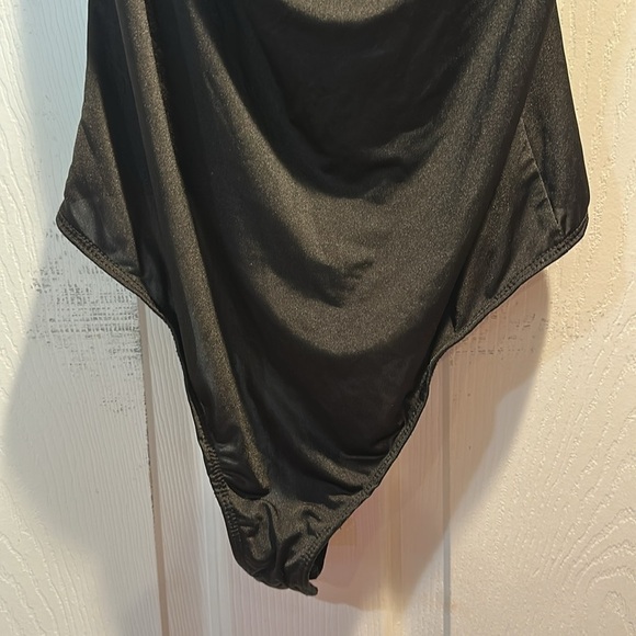 Urban Outfitters Out From Under Black Slinky Draped Cowl Neck Bodysuit L - Picture 5 of 9